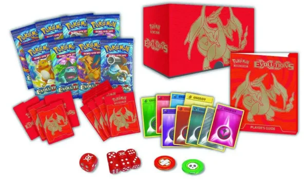 Pokemon XY Evolutions Mega Charizard Elite Trainer Box [8 Booster Packs, 65 Card Sleeves, 45 Energy Cards & More]