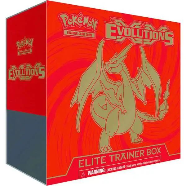 Pokemon XY Evolutions Mega Charizard Elite Trainer Box [8 Booster Packs, 65 Card Sleeves, 45 Energy Cards & More]