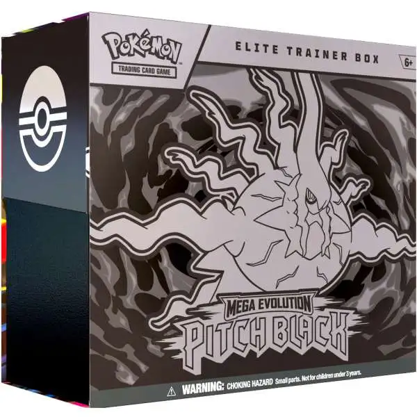 Pokemon Mega Evolution Pitch Black Elite Trainer Box [9 Booster Packs, Promo Card, 65 Card Sleeves & More]