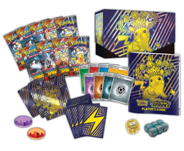 Pokemon Scarlet & Violet Surging Sparks Elite Trainer Box [9 Booster Packs, Foil Promo Card, 65 Card Sleeves & More]